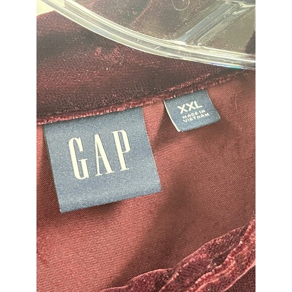 GAP Velvet Puff Long Sleeve Shift Dress Burgundy Whimsigoth Dark Romantic XXL - Picture 3 of 5